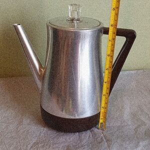 Stainless Steel Coffee Percolator with Black Handle